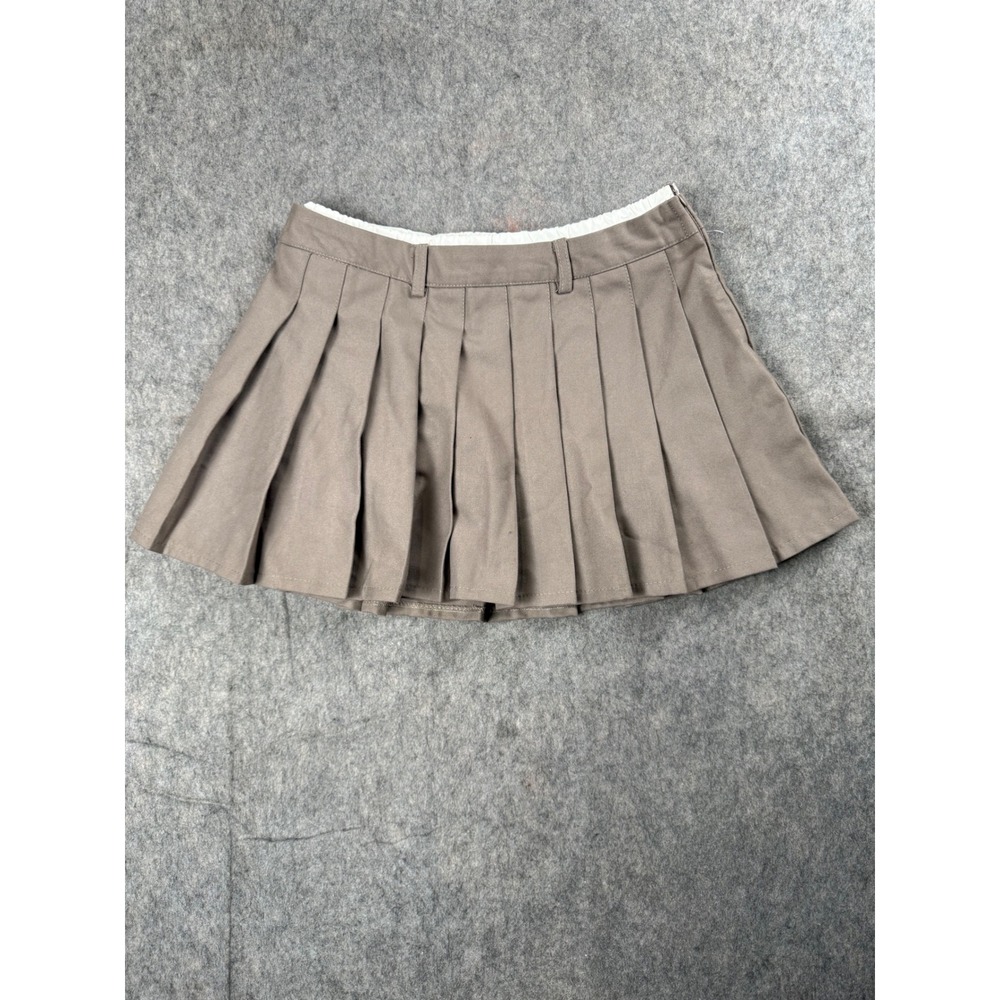 Harper & Ivy Pleated Skirt Womens M Brown Woven Mini Preppy Y2K School Girl Boho